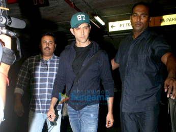 Hrithik Roshan snapped arriving back from Singapore