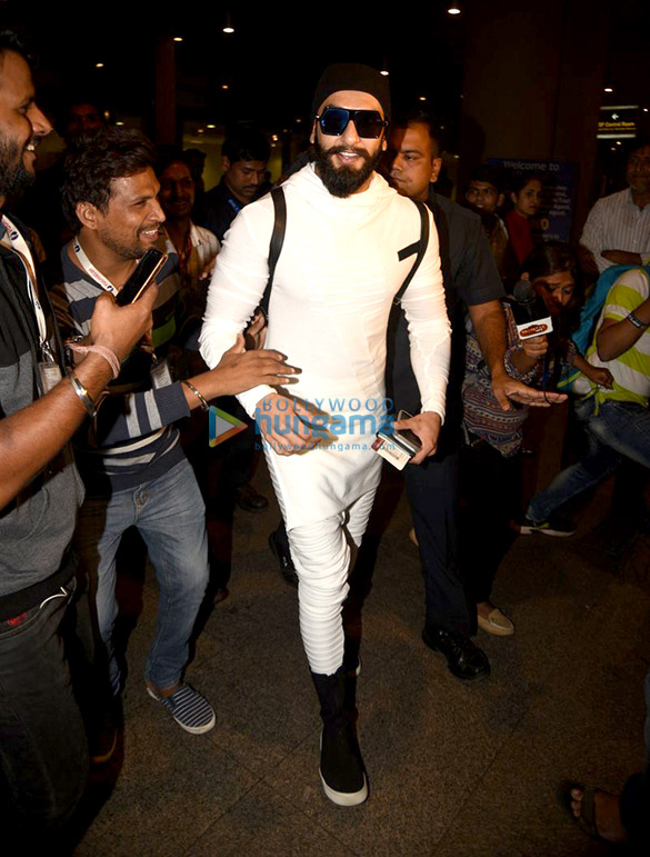 Ranveer Singh returns after shooting for an ad