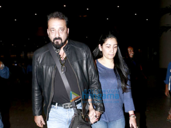 Sanjay Dutt and Manyata Dutt snapped at the airport returning from Dubai