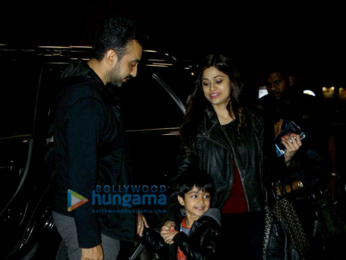 Shamita Shetty, Raj Kundra & Viaan Raj Kundra snapped at airport
