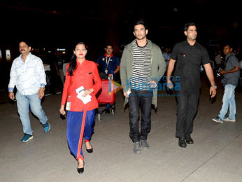 Sushant Singh Rajput and Neha Dhupia snapped at the airport