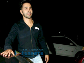 Varun Dhawan, Alia Bhatt and Karan Johar snapped post dinner at Hakassan