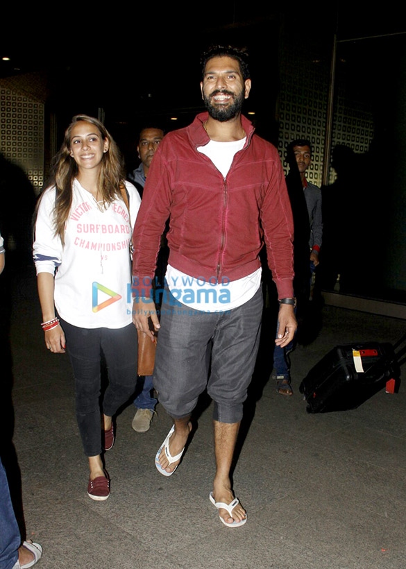 Yuvraj Singh, Hazel Keech & Kangna Ranaut clicked at the airport