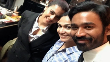 Kajol clicks a selfie with her VIP 2’s co-star Dhanush and director Soundarya