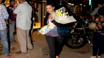 Neha Dhupia snapped at a florist in Bandra