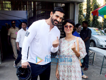 John Abraham, Kiran Rao, Prem Chopra and Priya Dutt cast their vote in Bandra