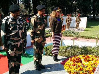 Kangna Ranaut dances with BSF Jawans during her visit at Army camp in Jammu