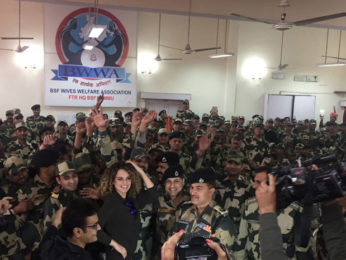 Kangna Ranaut dances with BSF Jawans during her visit at Army camp in Jammu