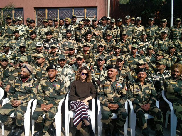 Check out: Kangna Ranaut dances with BSF Jawans during her visit at Army camp in Jammu Check out: Kangna Ranaut dances with BSF Jawans during her visit at Army camp in Jammu