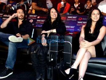 Tiger Shroff along with mother Ayesha and sister Krishna Shroff attend the Super Fight League in Delhi