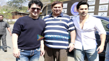 Varun Dhawan, David Dhawan and Sajid Nadiadwala at Judwaa 20th year media meet