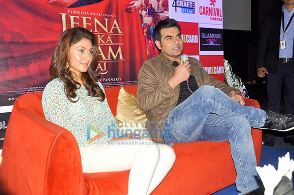 arbaaz khan manjari fadnis promote jeena isi ka naam hai at carnival cinemas rave moti mall in kanpur 3