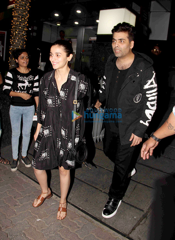 Karan Johar & Alia Bhatt snapped post dinner at Hakkasan Karan Johar & Alia Bhatt snapped post dinner at Hakkasan