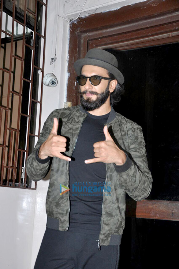 Ranveer Singh snapped post dubbing at a studio in Bandra