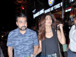 Shilpa Shetty and Raj Kundra snapped post dinner at Bastian