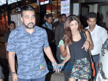 Shilpa Shetty and Raj Kundra snapped post dinner at Bastian
