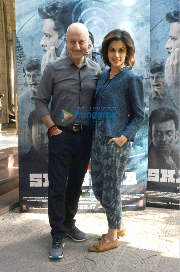 Taapsee Pannu and Anupam Kher promote their film Naam Shabana
