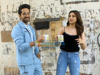 Ayushmann Khuranna and Parineeti Chopra snapped promoting their film 'Meri Pyaari Bindu'