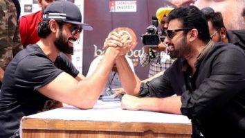 Bahubali vs Bhallala Deva: Prabhas and Rana Daggubati arm wrestle it out in Chandigarh