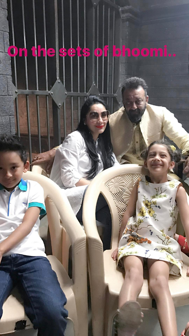 It’s family time for Sanjay Dutt on the sets of Bhoomi-1