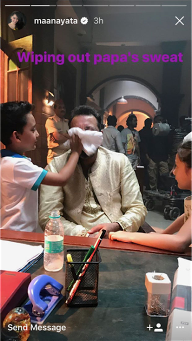It’s family time for Sanjay Dutt on the sets of Bhoomi-3
