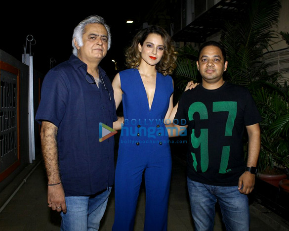 Kangna Ranaut and Hansal Mehta at their film ‘Simran’s wrap up bash Kangna Ranaut and Hansal Mehta at their film ‘Simran’s wrap up bash