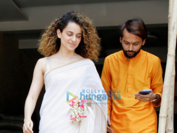 Kangna Ranaut snapped post Navratro pooja at her stylist friend Ami Patel's house