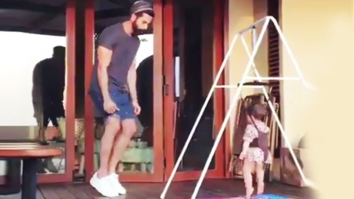 Shahid Kapoor teaches daughter Misha some cool moves!!