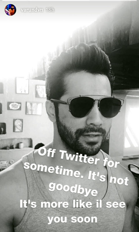 Varun Dhawan takes break from Twitter