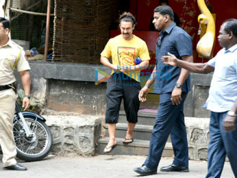 Aamir Khan snapped post spa session