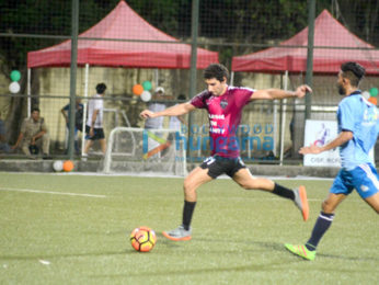 Abhishek Bachchan and Ranbir Kapoor play a friendly football match with the CISF personnels