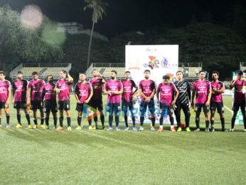 Abhishek Bachchan and Ranbir Kapoor play a friendly football match with the CISF personnels