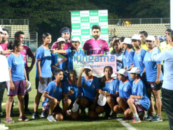 Abhishek Bachchan and Ranbir Kapoor play a friendly football match with the CISF personnels