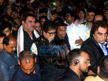 Amitabh Bachchan snapped at his friend's son's wedding in Mumbai