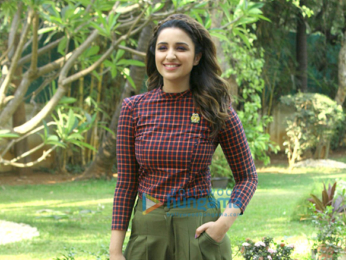 Ayushmann Khurrana and Parineeti Chopra during 'Meri Pyaari Bindu' promotions at YRF Studios