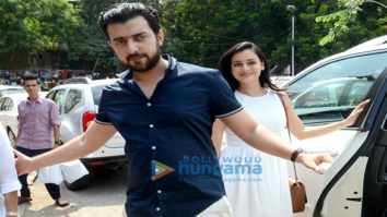Dia Mirza snapped with her husband Sahil Sangha post lunch in Bandra