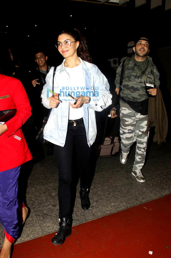 Jacqueline Fernandez, Jackie Shroff and John Abraham snapped at the airport