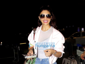 Jacqueline Fernandez snapped leaving for London to shoot for 'Judwaa 2'