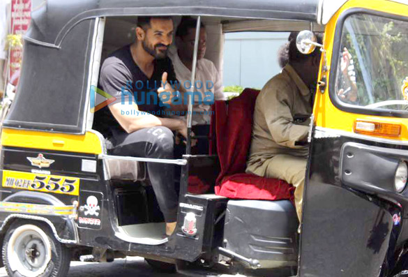john abraham snapped taking a rickshaw ride after a salon session at mad o wot 3