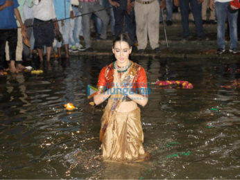 Kangna Ranaut launches a 20 feet tall emblem logo poster of the film 'Manikarnika - The Queen Of Jhansi'