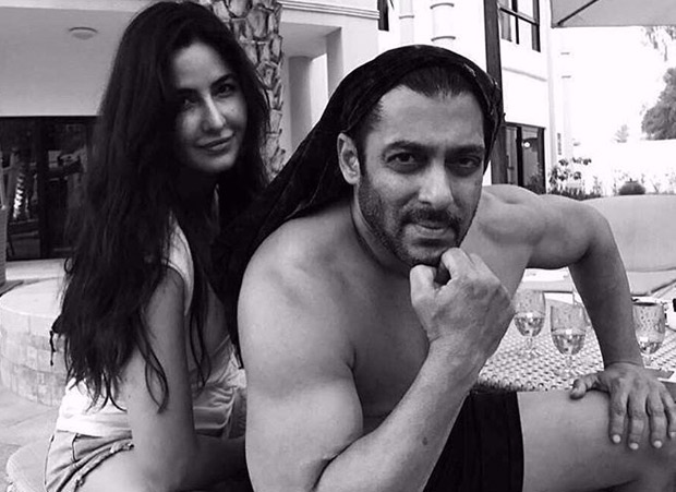 Katrina Kaif poses with a shirtless Salman Khan