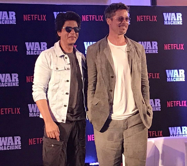 OMG! Superstars Shah Rukh Khan and Brad Pitt in one frame for Brad's Netflix film War Machine promotion is breaking the Internet-1