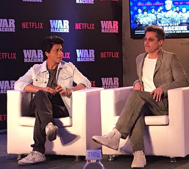 OMG! Superstars Shah Rukh Khan and Brad Pitt in one frame for Brad's Netflix film War Machine promotion is breaking the Internet-2
