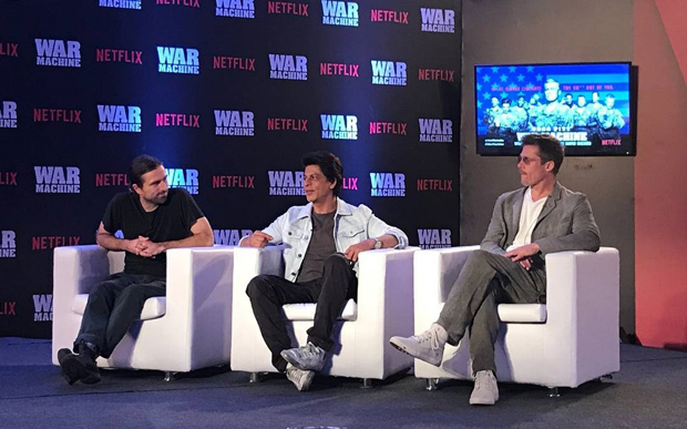 OMG! Superstars Shah Rukh Khan and Brad Pitt in one frame for Brad's Netflix film War Machine promotion is breaking the Internet-3