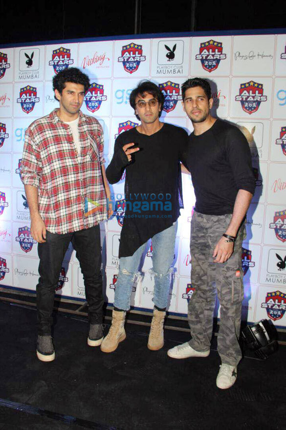 Ranbir Kapoor, Aditya Roy Kapur, Arjun Kapoor, Abhishek Bachchan and Sidharth Malhotra party at the All Stars FC bash at Playboy Ranbir Kapoor, Aditya Roy Kapur, Arjun Kapoor, Abhishek Bachchan and Sidharth Malhotra party at the All Stars FC bash at Playboy