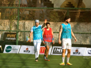 Ranbir Kapoor snapped while playing football in Bandra