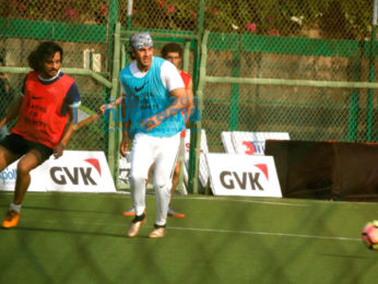 Ranbir Kapoor snapped while playing football in Bandra