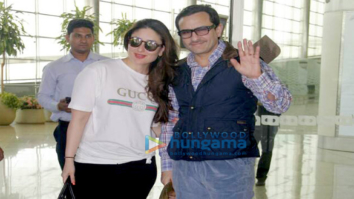 Saif Ali Khan and Kareena Kapoor Khan depart for London