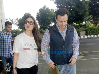 Saif Ali Khan and Kareena Kapoor Khan depart for London