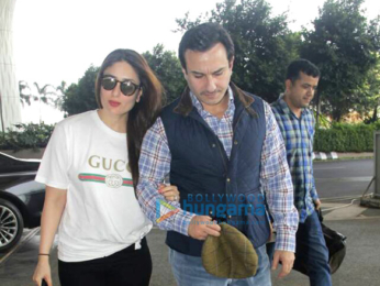 Saif Ali Khan and Kareena Kapoor Khan depart for London